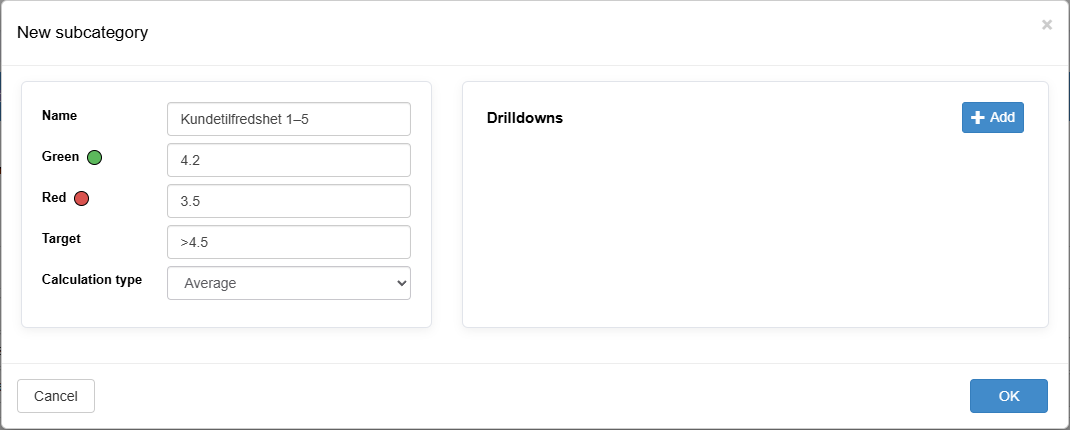 Manual row dialog