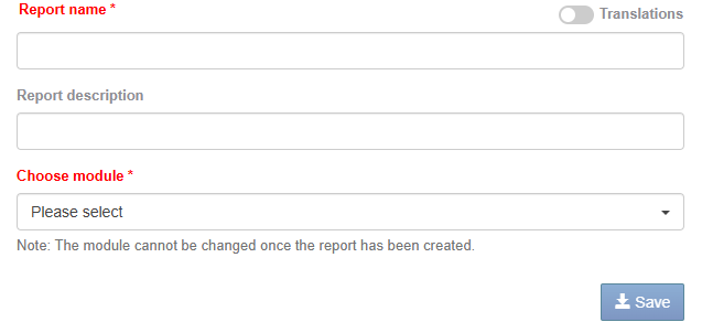 New report form